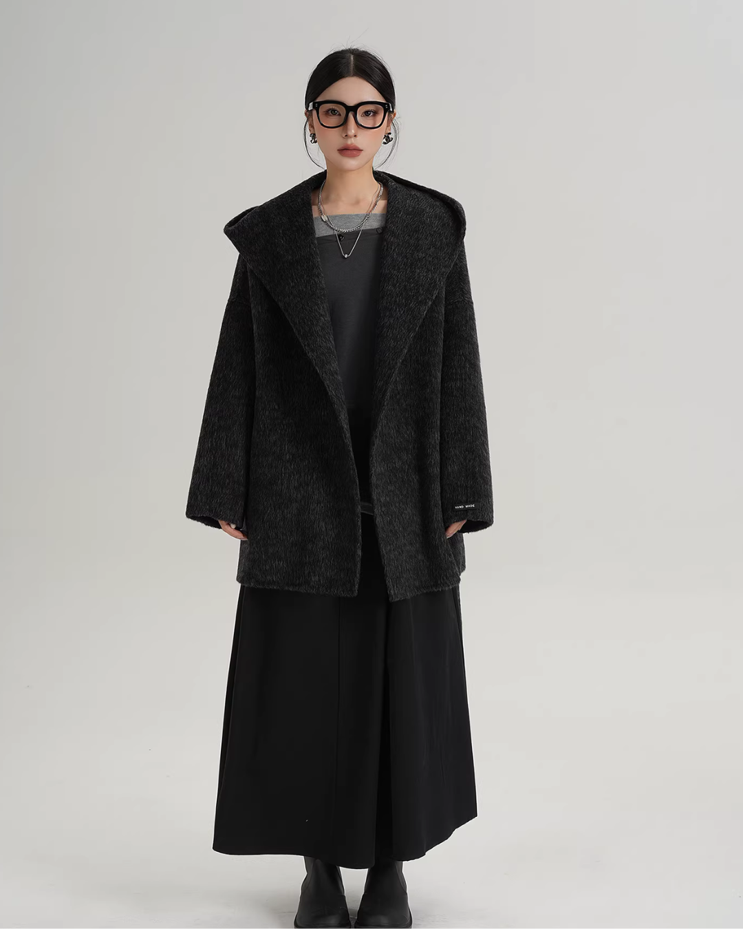 Open Collar Long Coat Open Collar Long Coat