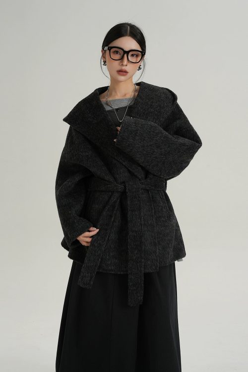 Open Collar Long Coat