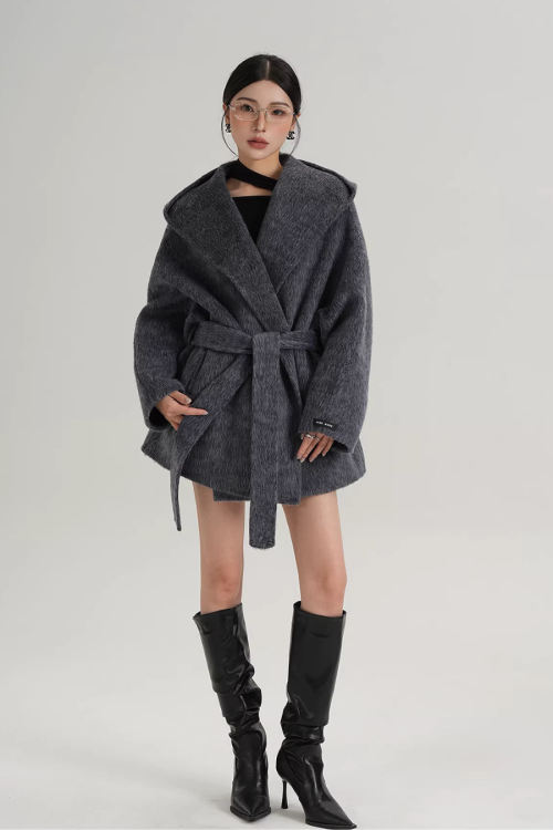 Open Collar Long Coat