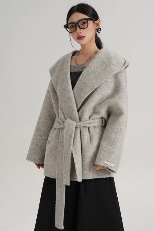 Open Collar Long Coat