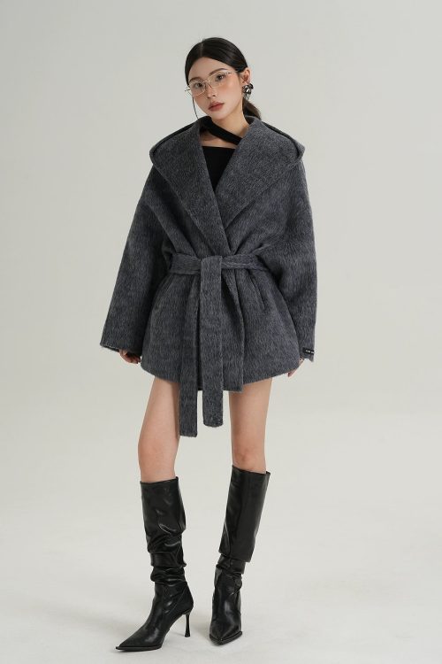 Open Collar Long Coat