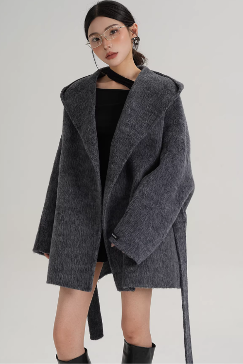 Open Collar Long Coat