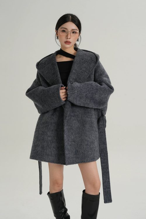 Open Collar Long Coat