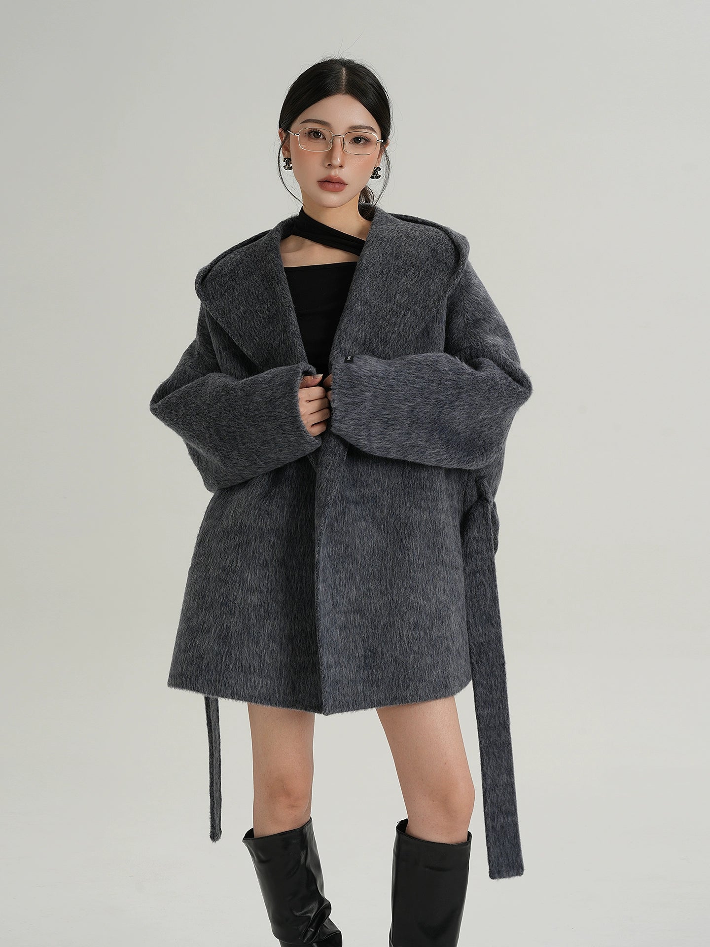 Open Collar Long Coat Open Collar Long Coat