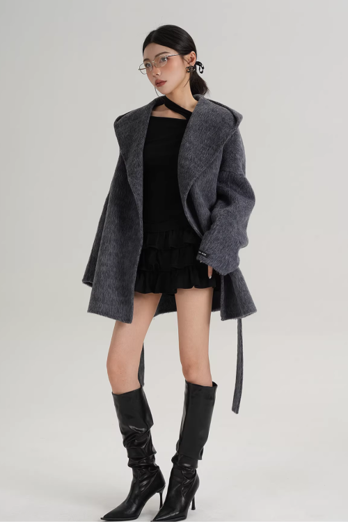 Open Collar Long Coat