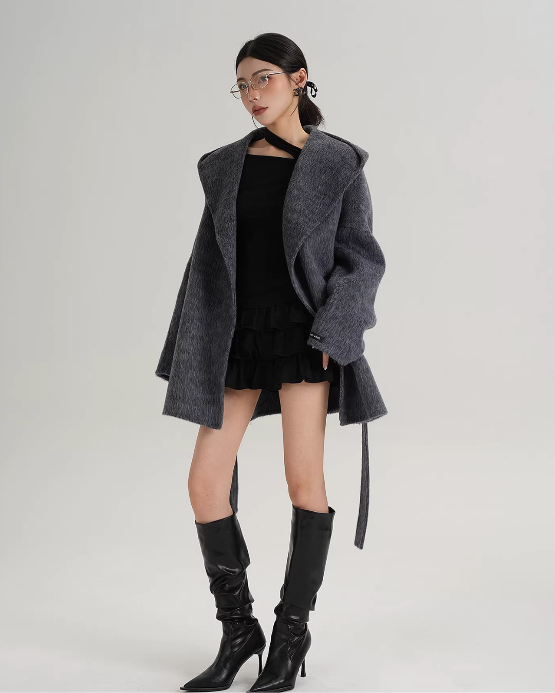 Open Collar Long Coat Open Collar Long Coat