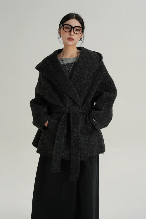 Open Collar Long Coat