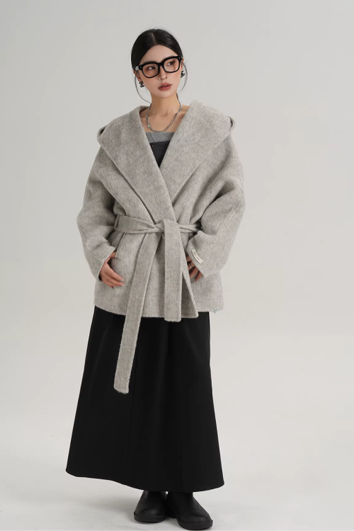 Open Collar Long Coat