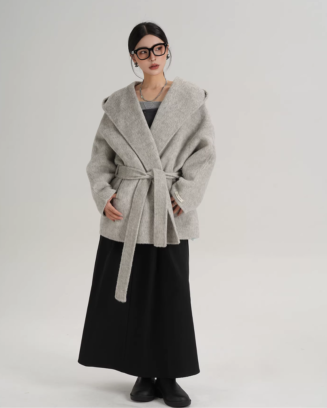 Open Collar Long Coat Open Collar Long Coat