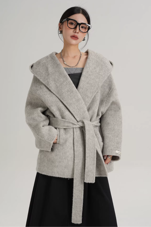 Open Collar Long Coat