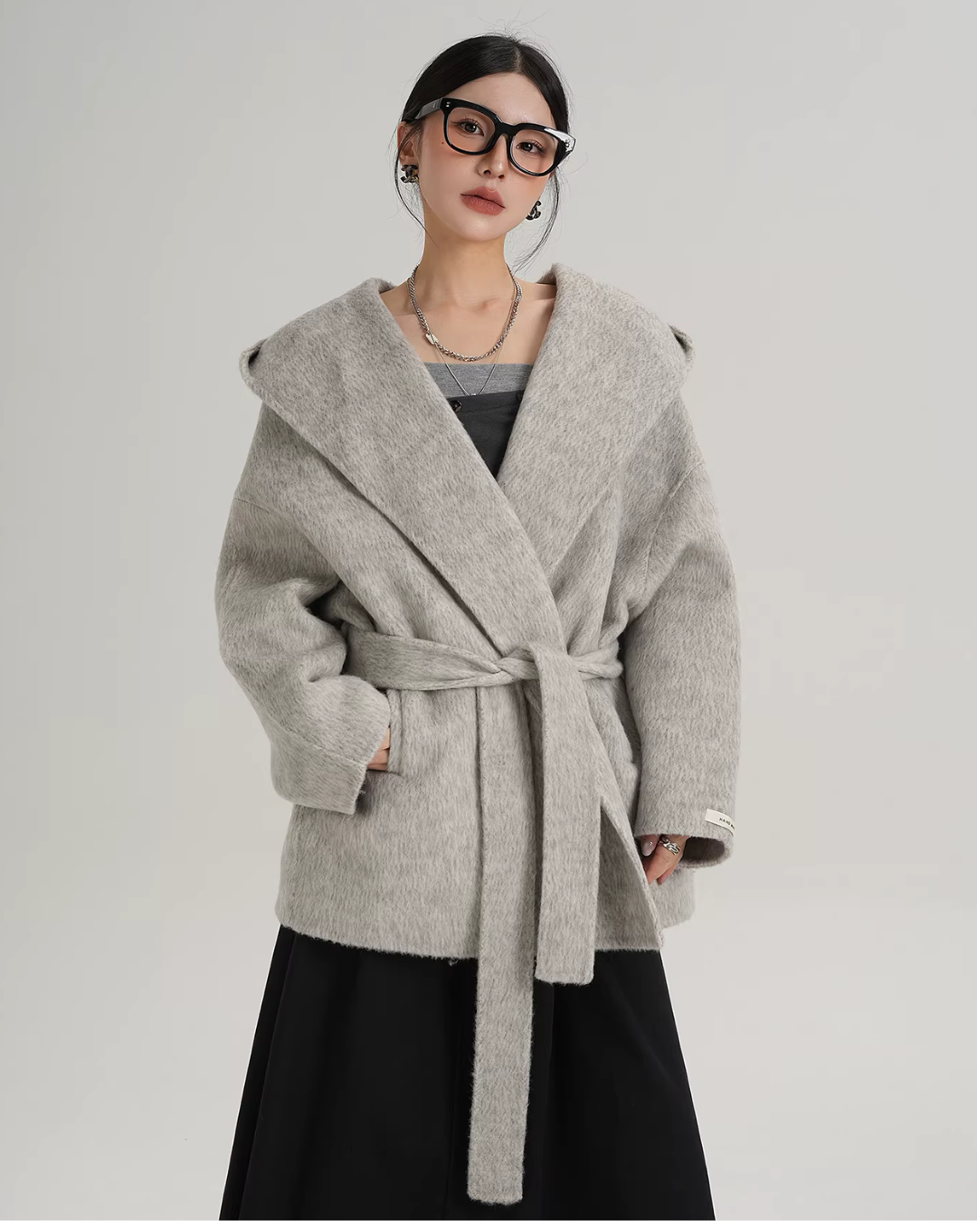 Open Collar Long Coat Open Collar Long Coat