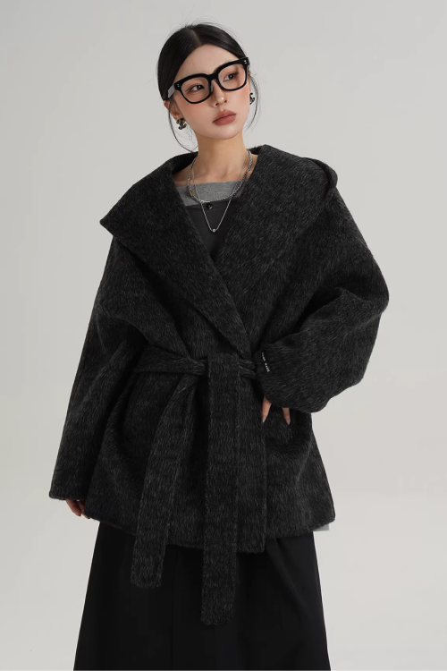 Open Collar Long Coat