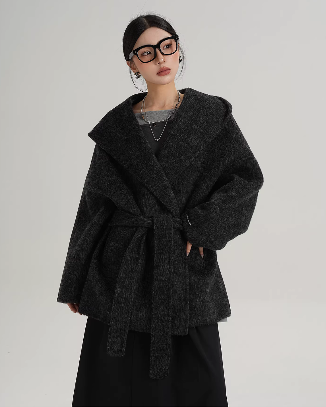 Open Collar Long Coat Open Collar Long Coat