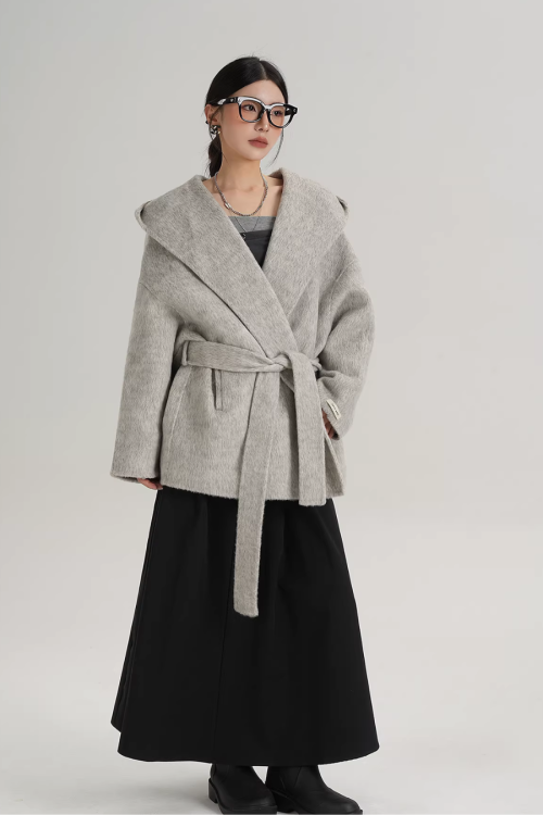 Open Collar Long Coat