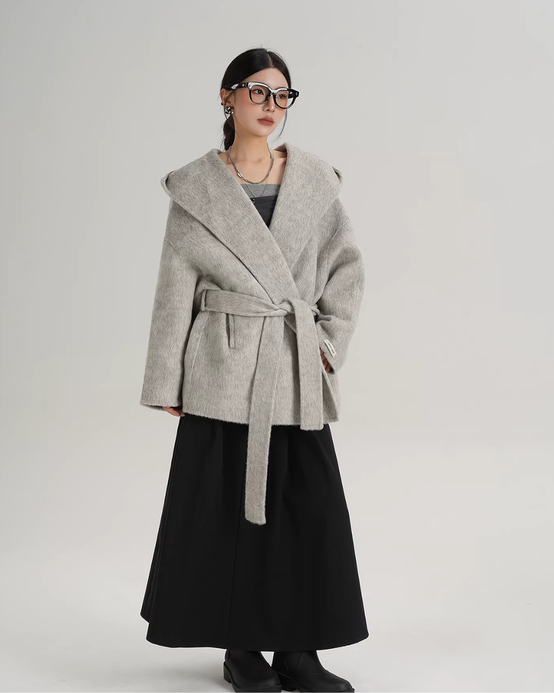 Open Collar Long Coat Open Collar Long Coat