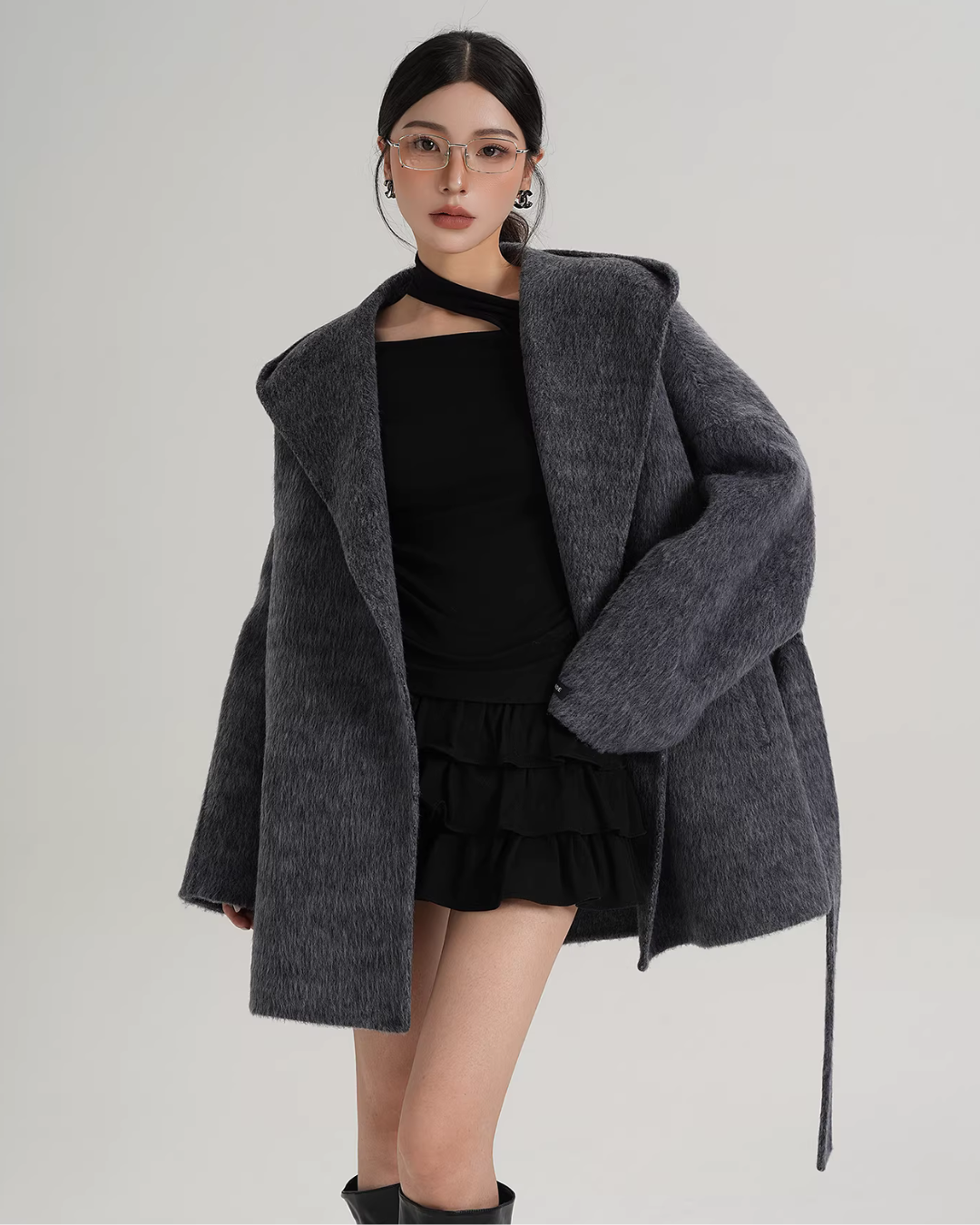 Open Collar Long Coat Open Collar Long Coat