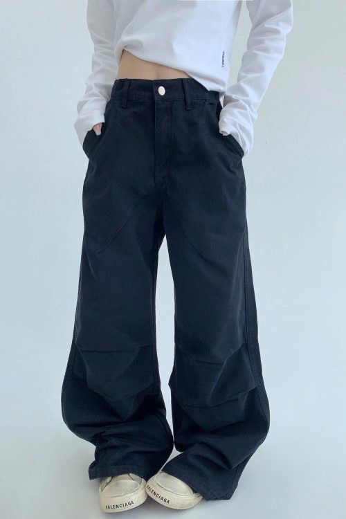 Oversized Denim Cargo Pants