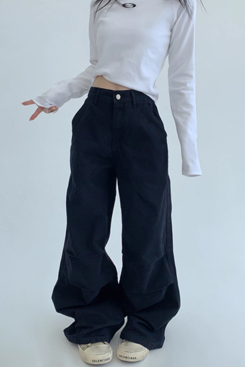 Oversized Denim Cargo Pants