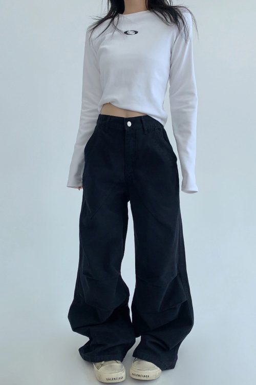 Oversized Denim Cargo Pants
