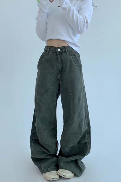 Oversized Denim Cargo Pants