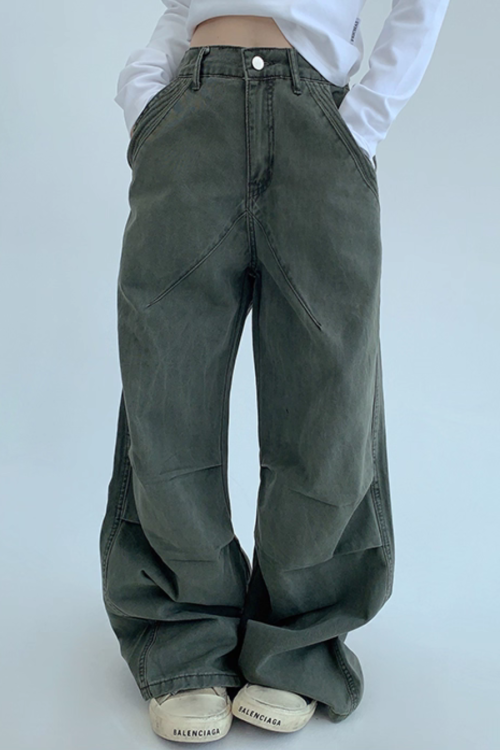 Oversized Denim Cargo Pants
