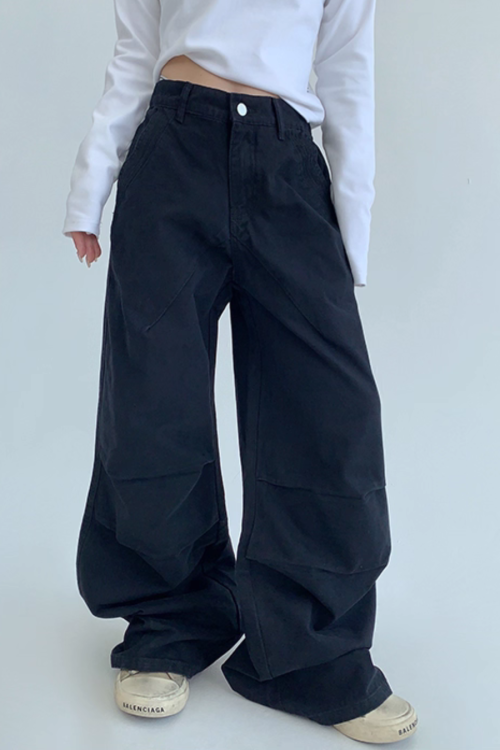 Oversized Denim Cargo Pants