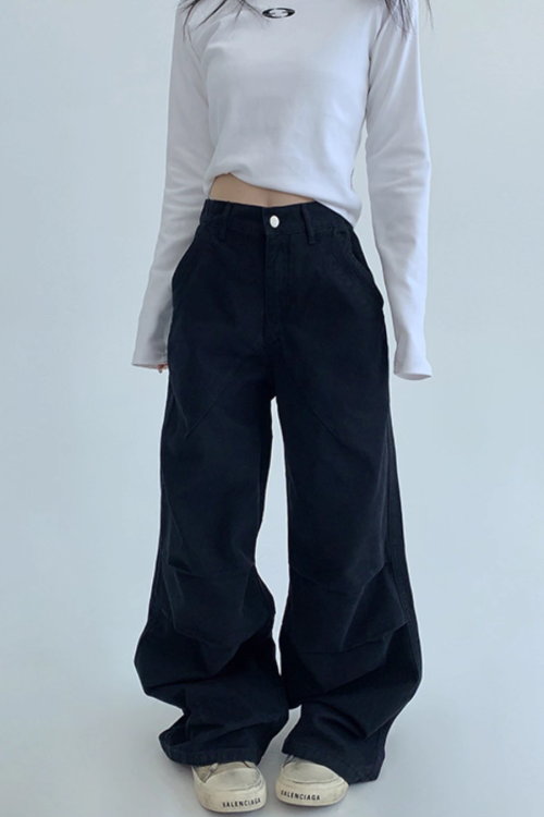 Oversized Denim Cargo Pants