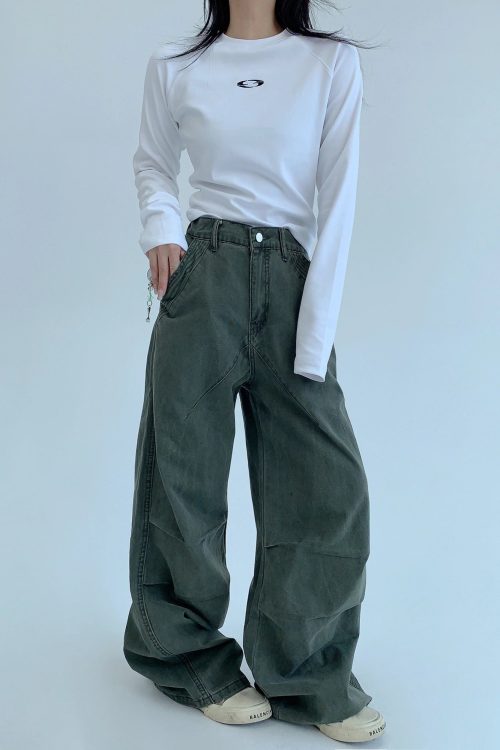 Oversized Denim Cargo Pants