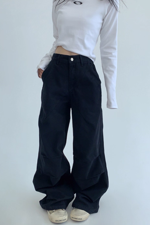 Oversized Denim Cargo Pants