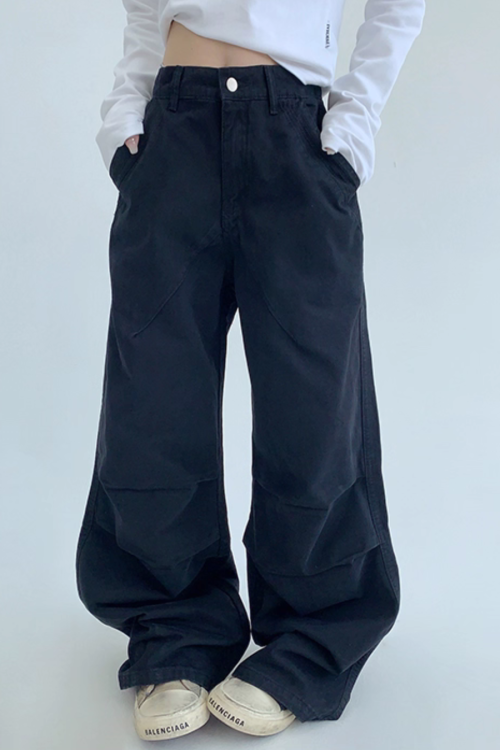 Oversized Denim Cargo Pants