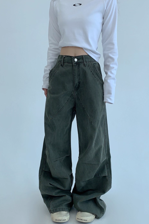 Oversized Denim Cargo Pants