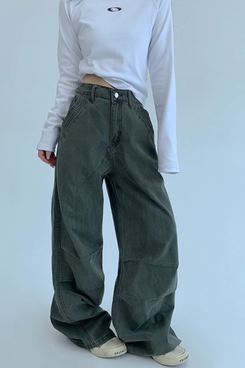 Oversized Denim Cargo Pants