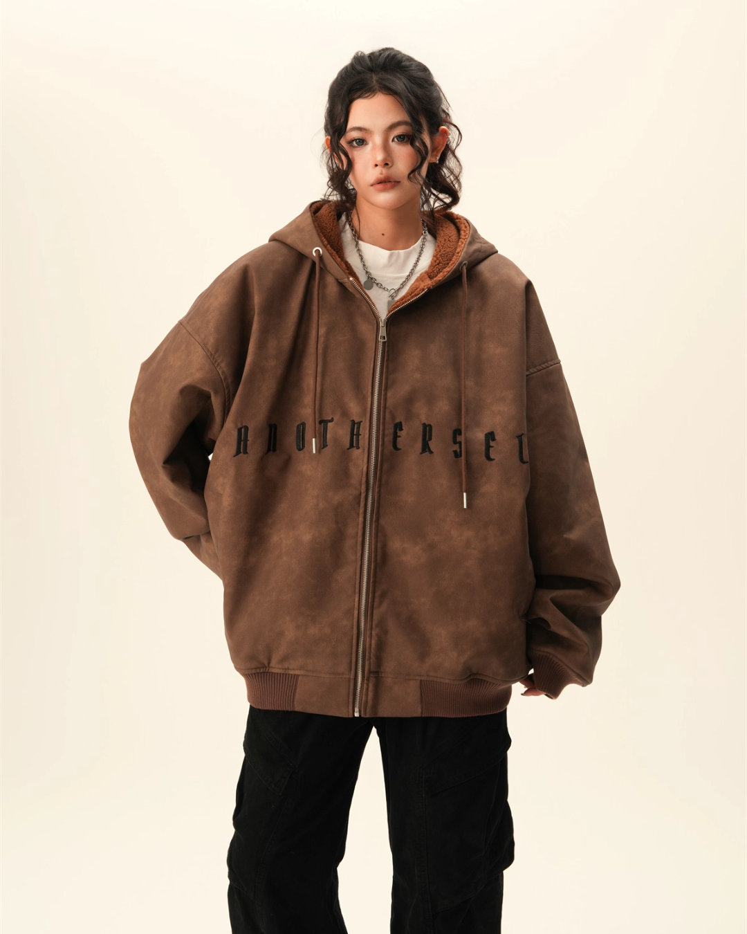 Oversized Suede Zip Hoodie Oversized Suede Zip Hoodie
