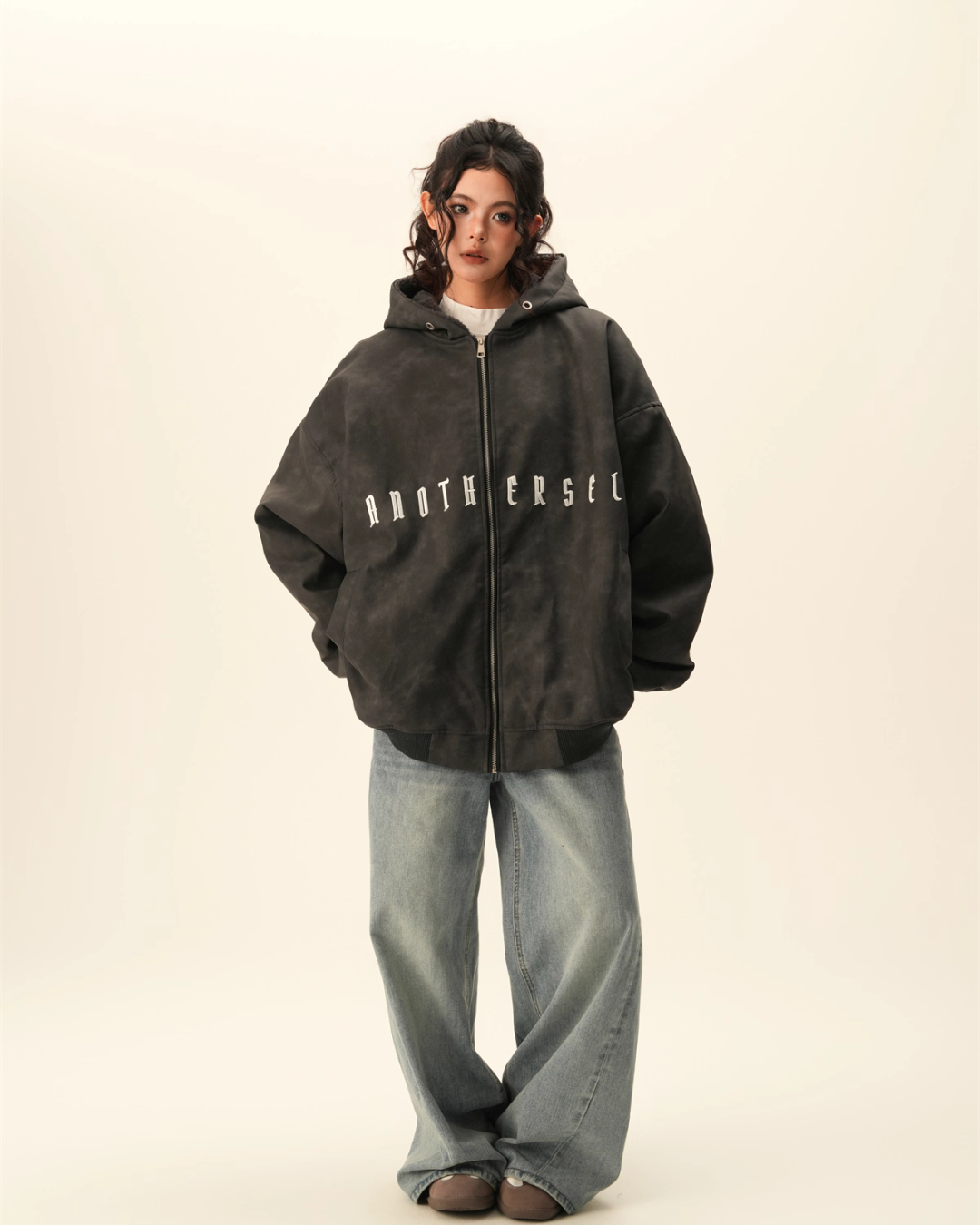 Oversized Suede Zip Hoodie Oversized Suede Zip Hoodie