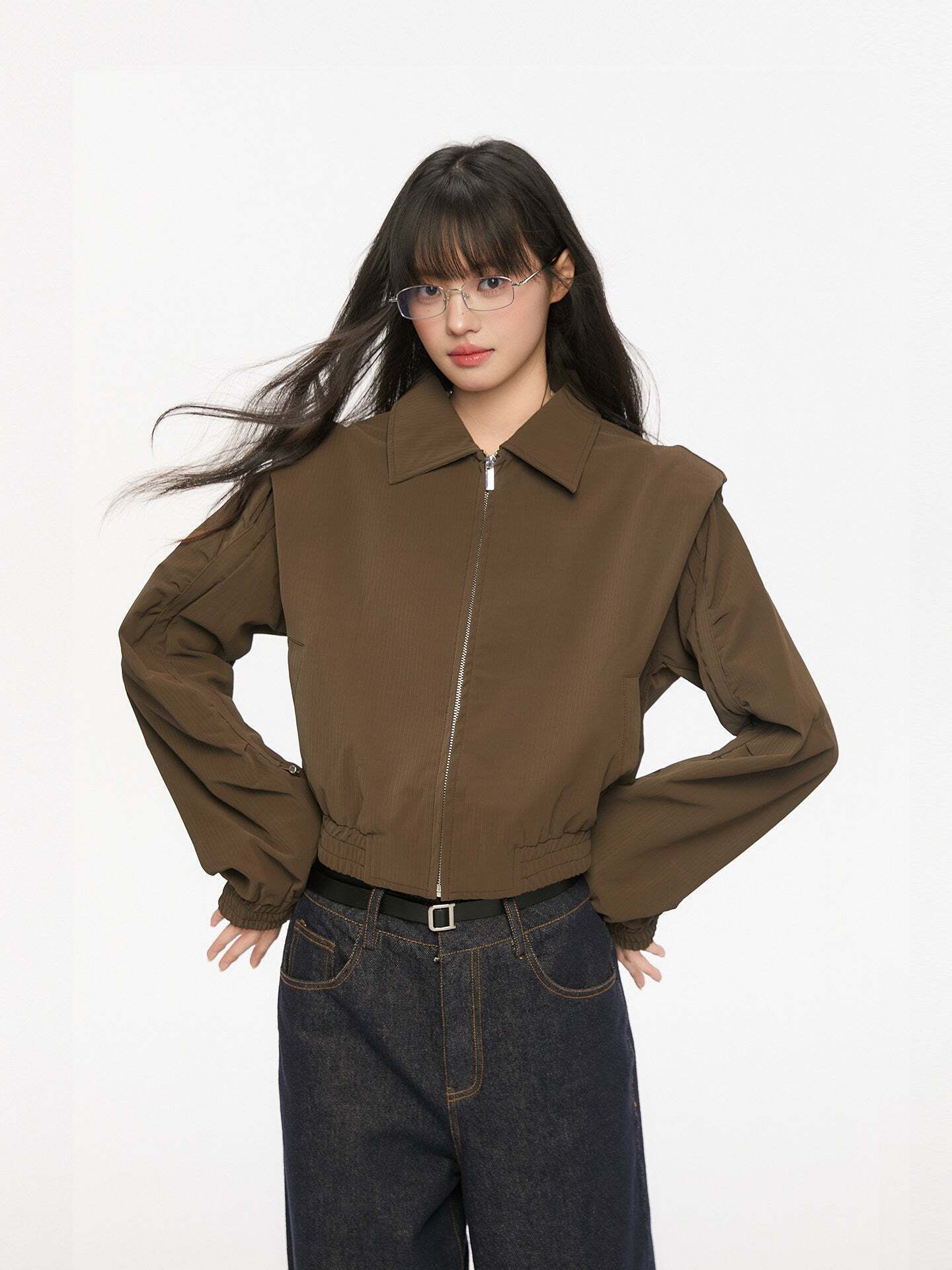 Padded Shoulder Leather Jacket Padded Shoulder Leather Jacket