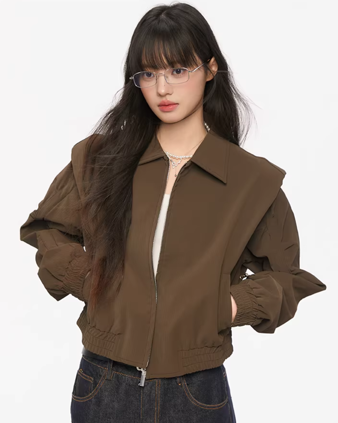 Padded Shoulder Leather Jacket Padded Shoulder Leather Jacket