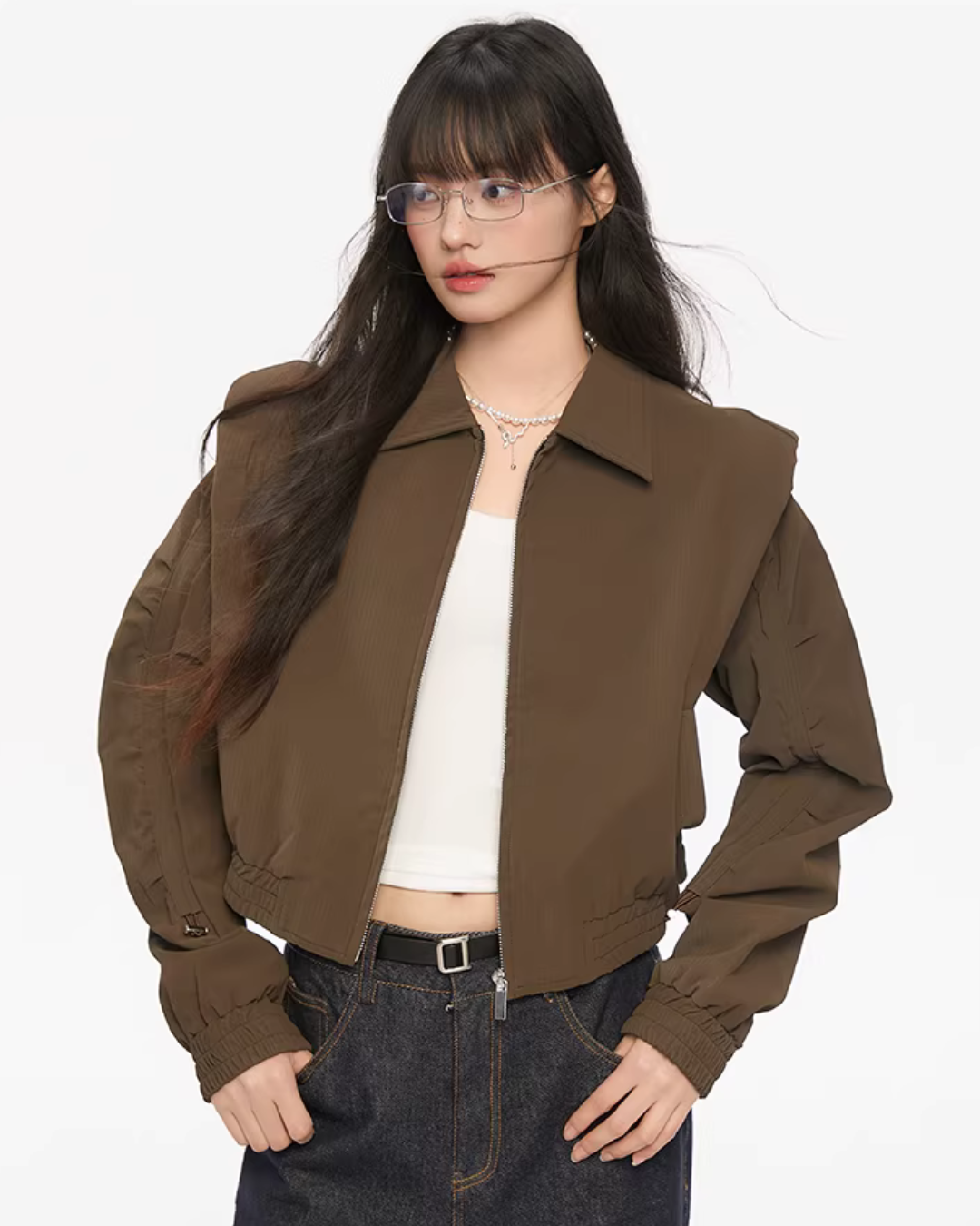 Padded Shoulder Leather Jacket Padded Shoulder Leather Jacket