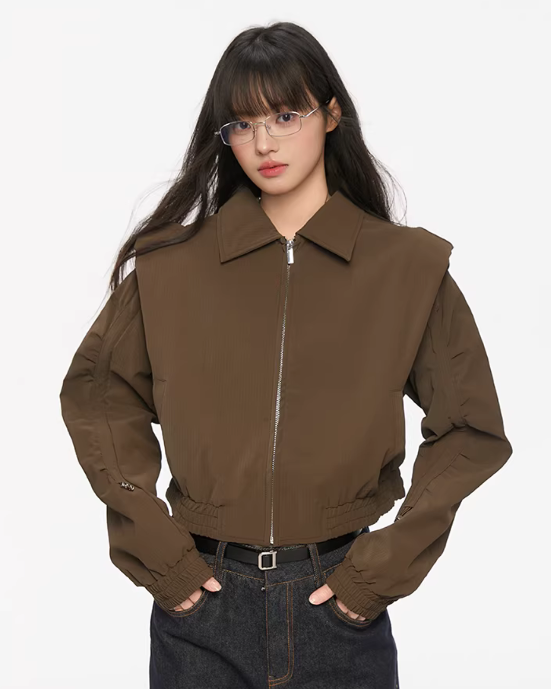 Padded Shoulder Leather Jacket Padded Shoulder Leather Jacket