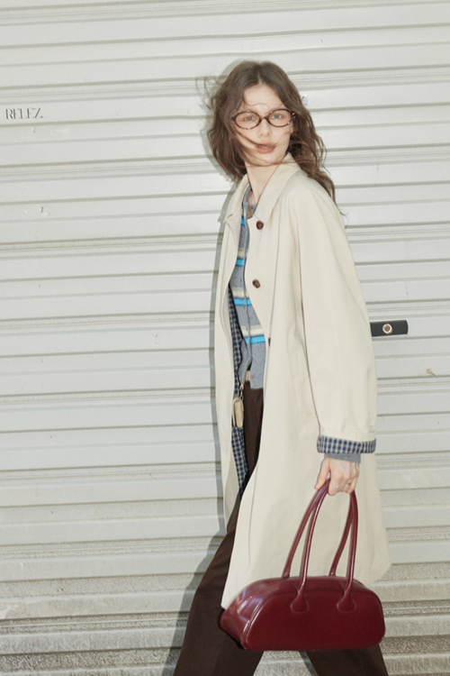 Paid Collar Long Coat