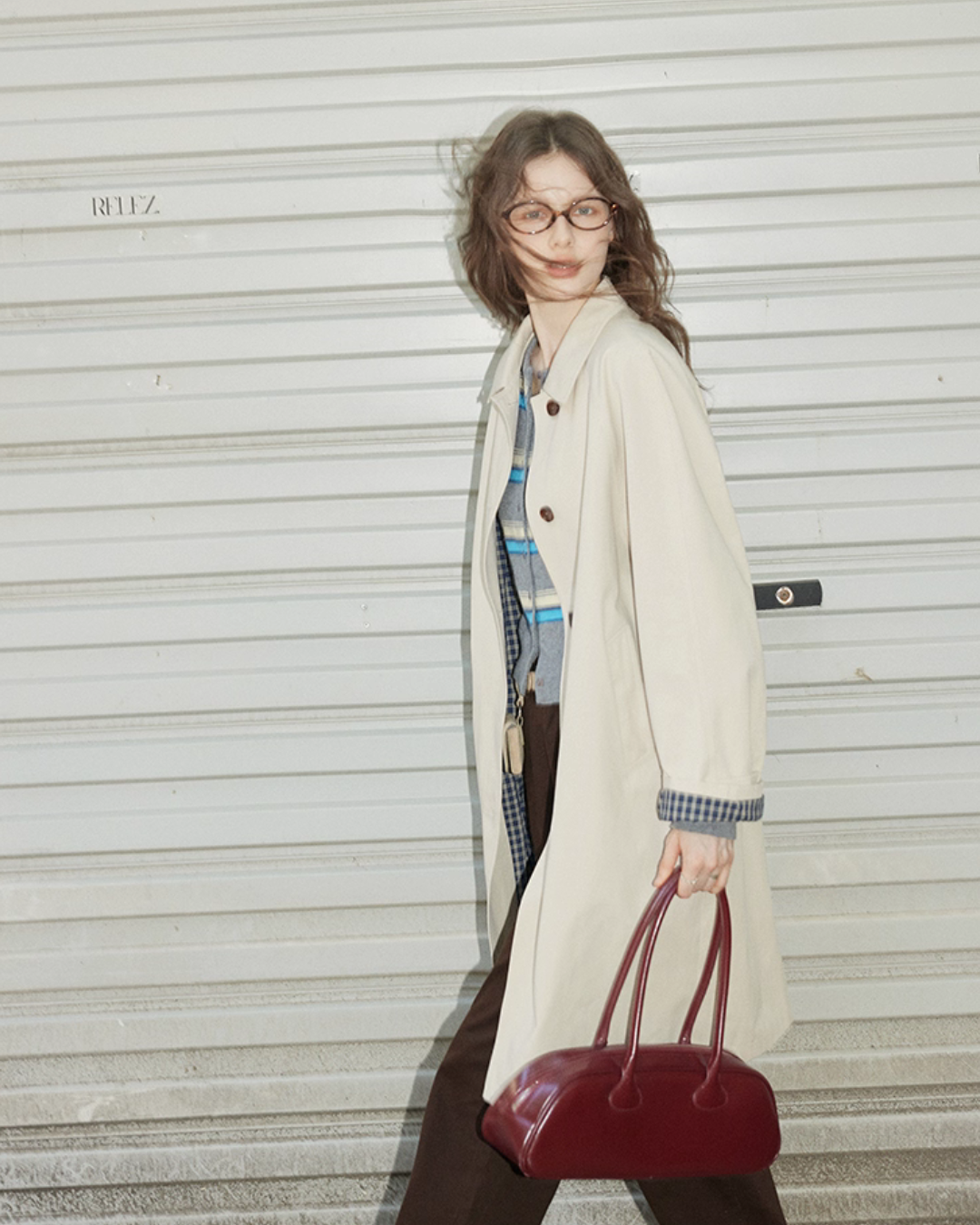 Paid Collar Long Coat Paid Collar Long Coat