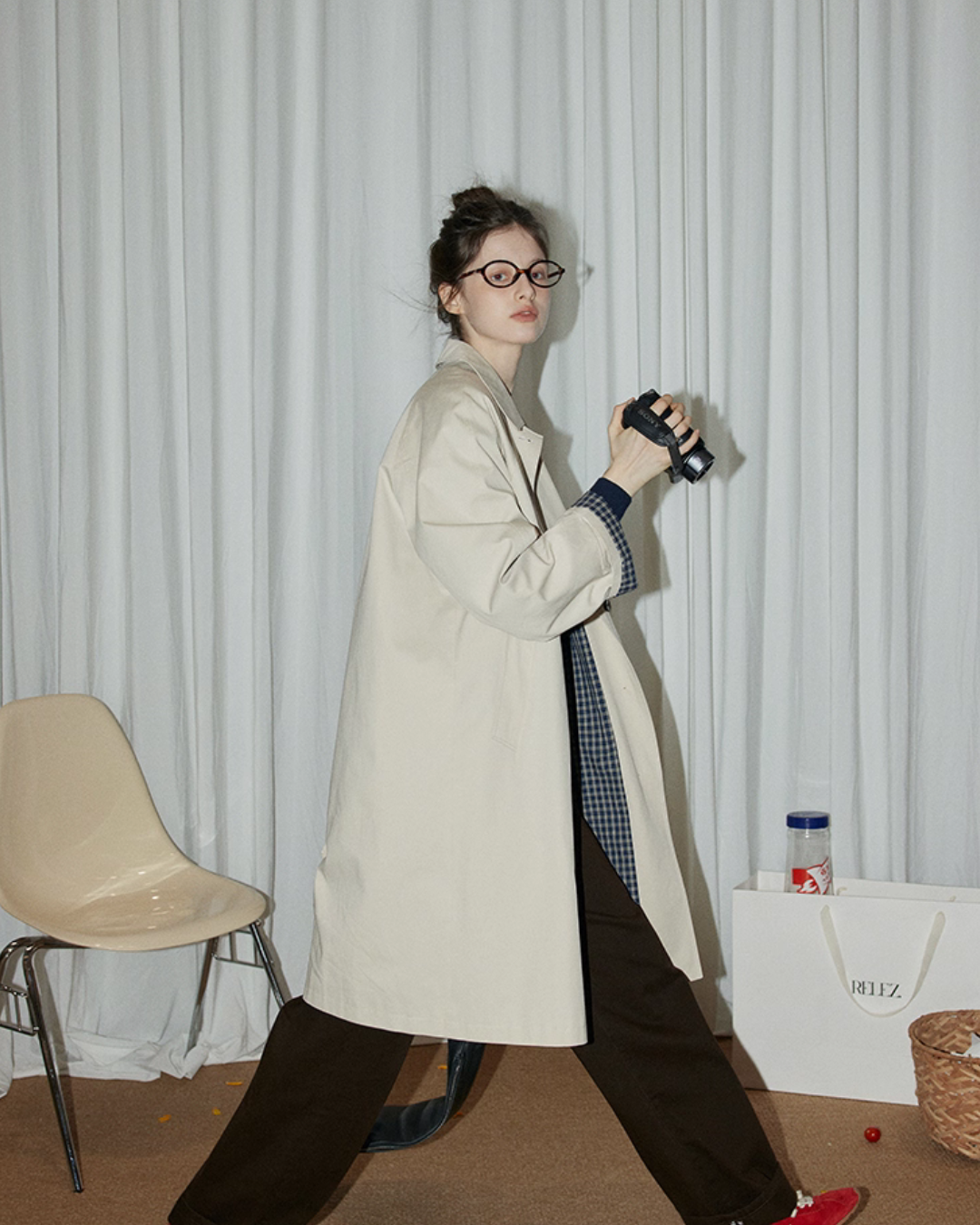 Paid Collar Long Coat Paid Collar Long Coat