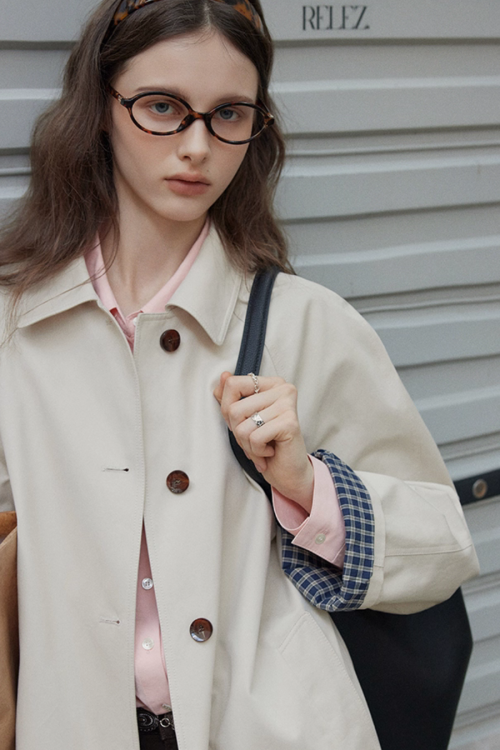 Paid Collar Long Coat