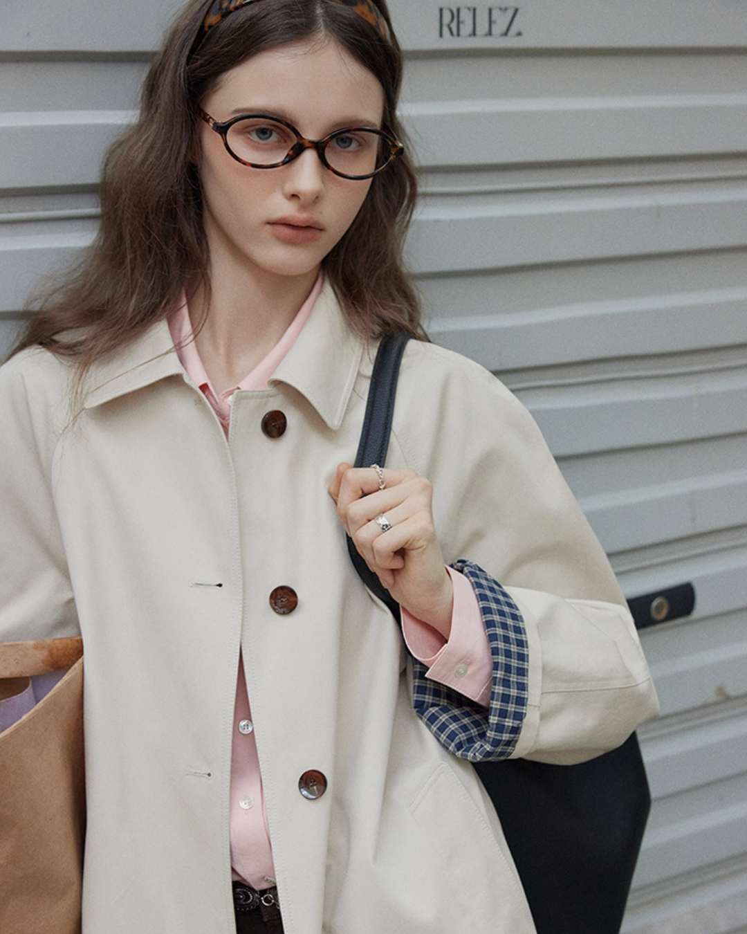 Paid Collar Long Coat Paid Collar Long Coat