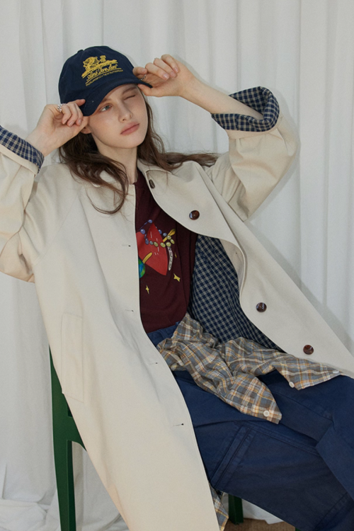 Paid Collar Long Coat