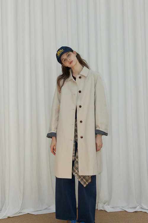 Paid Collar Long Coat