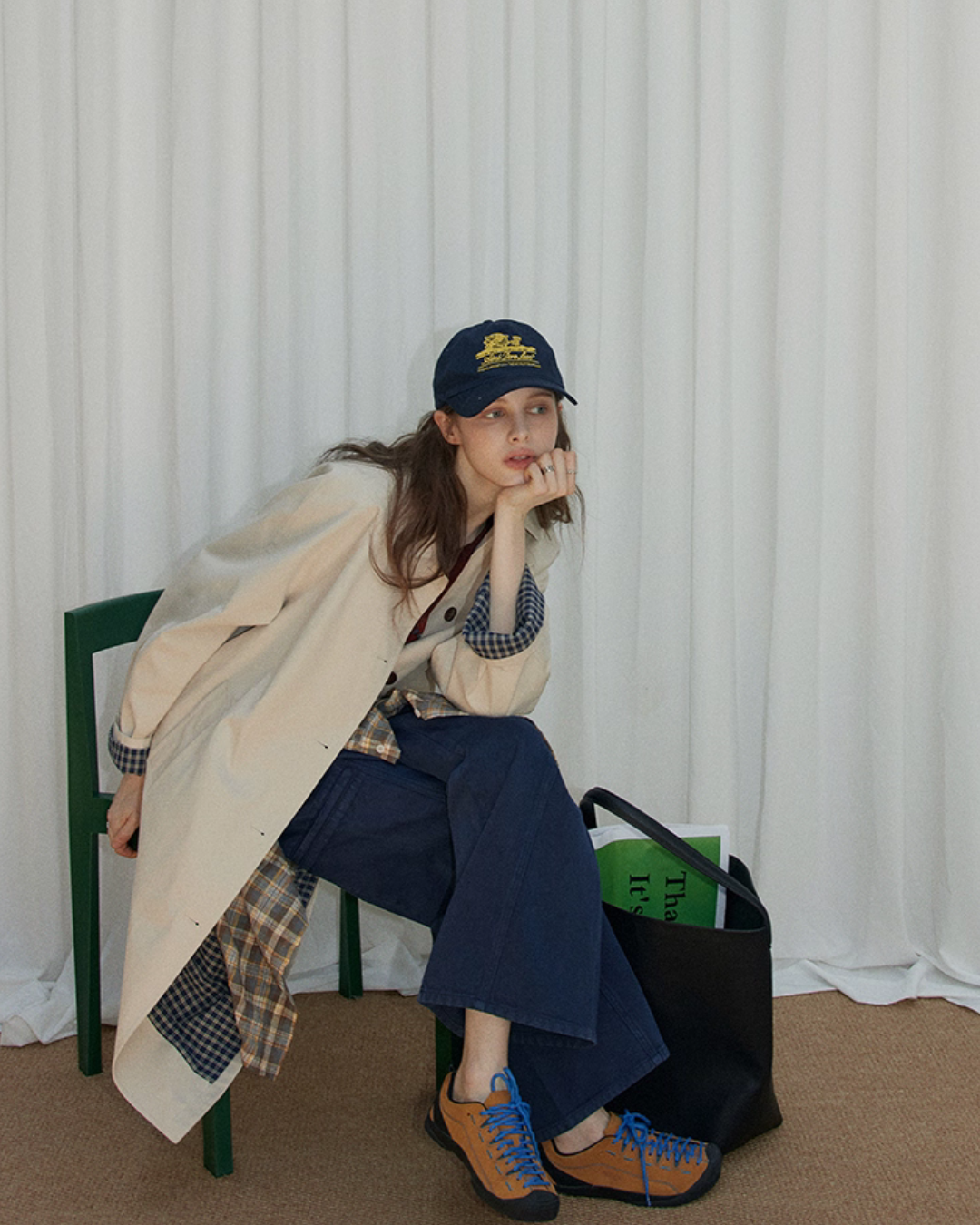 Paid Collar Long Coat Paid Collar Long Coat