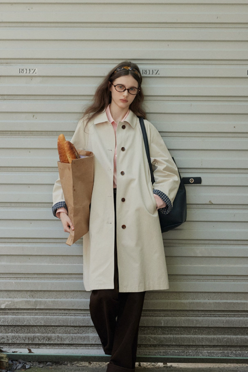 Paid Collar Long Coat