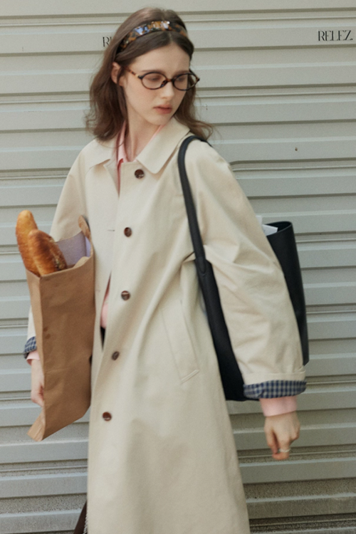 Paid Collar Long Coat