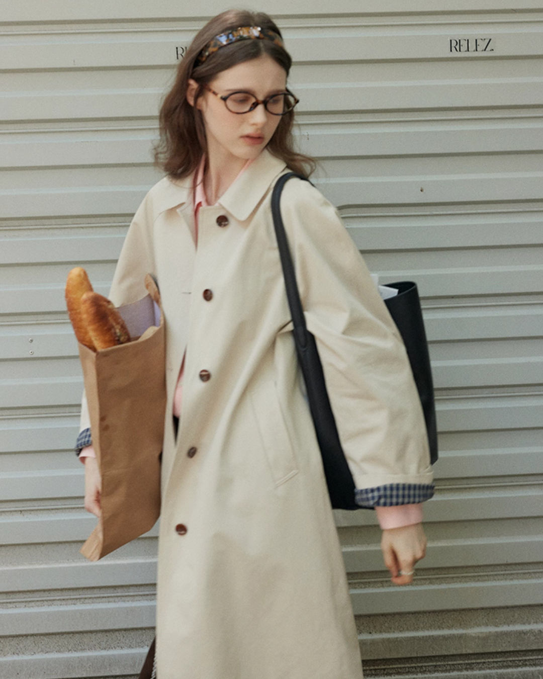 Paid Collar Long Coat Paid Collar Long Coat