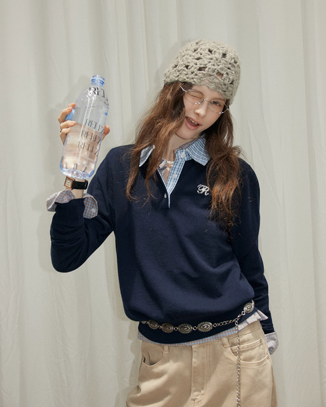 Paid Collar Long Sleeve Shirt Paid Collar Long Sleeve Shirt